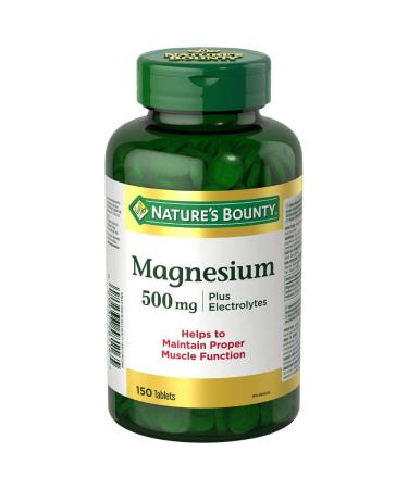 Nature's Bounty Magnesium 500 mg Plus Electrolytes 150 Tablets - Buy Online on GoSupps.com