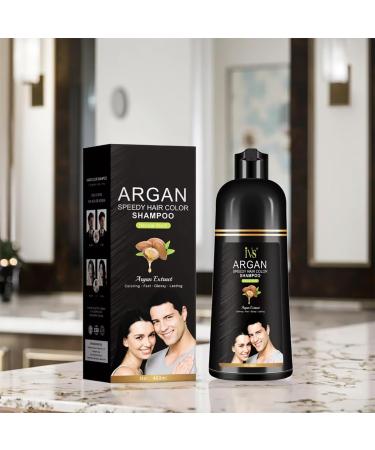 Many Black Hair Dye Herbal Ingredients Shampoo with Argan Oil for Gray Hair Mild Fast Dye with Lasting Shine Easy Application 400ml1353FI Oz - Buy Online on GoSupps.com