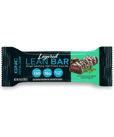 GNC Total Lean Layered Lean Bar - Chocolate Mint (9 Bars) | Healthy Snack for Weight Management - International Shipping Available - Buy Online on GoSupps.com