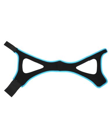 for Stop snoring Chin Strap Soft Adjustable Breathable Elastic Unisex Anti Snore Chin Strap Comfortable for Sleep Aid Solution(Black Sky Blue Edge)
