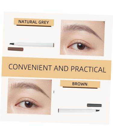 BELLIFFY 4pcs Four Forked Eyebrow Pencil Cosmetic Women Eyebrow Pencils Eyebrow Pencil Brown Make up Kit Abs - Buy Online on GoSupps.com