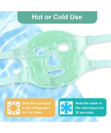NEWGO Cooling Eye Mask - Hot & Cold Therapy Gel Beads for Migraine Relief, Puffy Eyes, Sinus Pain, Headaches - Green - Buy Online on GoSupps.com