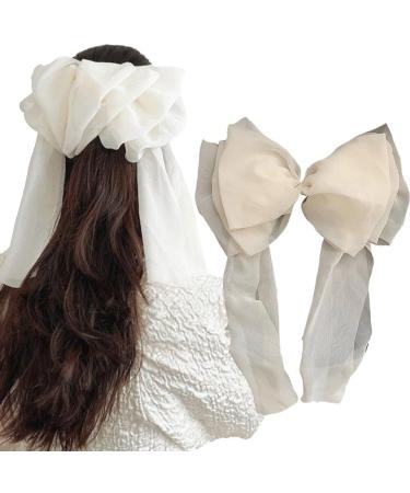 Hair Bows for Women Chiffon Bow Hair Clips Hair Barrettes for Women Hair Accessories for Women Girl - Buy Online on GoSupps.com