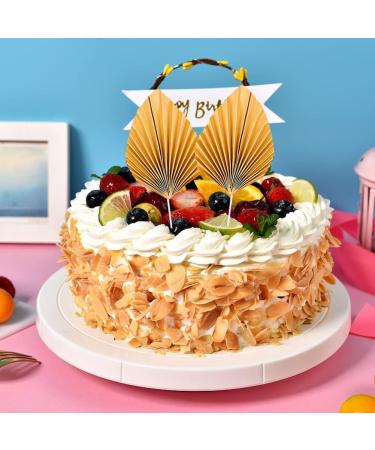 4Pcs Paper Palm Fan Cupcake Topper palm spears for cakes Spear Leaf Cake Insert Supplies Cake Decorations for Birthday Wedding Party(Gold) (cswcmy20220920-0007) - Buy Online on GoSupps.com