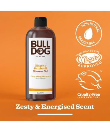Bulldog Skincare Ginger and Patchouli Shower Gel - Zesty & Energising Scent | 500 ml (Pack of 1) - Buy Online on GoSupps.com