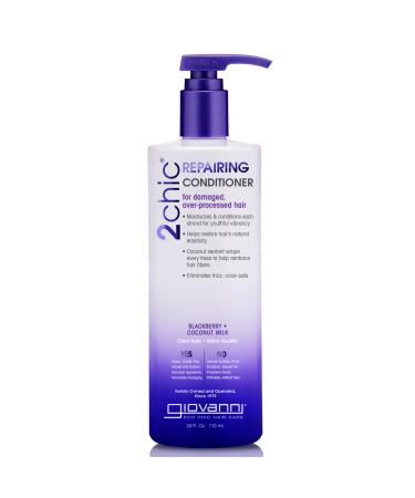 Giovanni 2chic Repairing Conditioner for Damaged Over Processed Hair Blackberry & Coconut Milk 24 fl oz (710 ml)