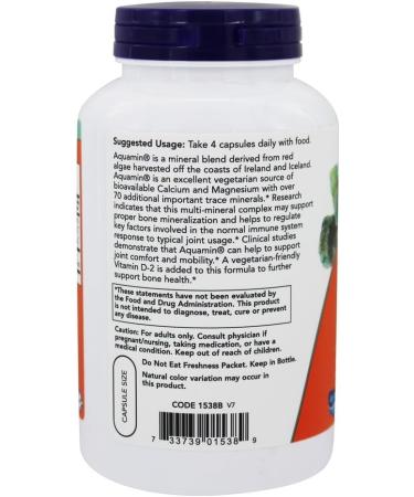 NOW Foods Red Mineral Algae Vegetarian Calcium 180 Capsules - Buy Online on GoSupps.com
