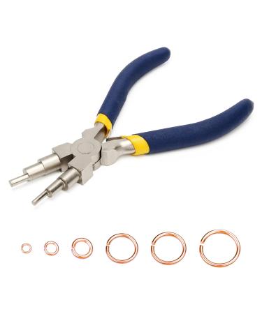 6 In 1 Bail Making Pliers  Coolrunner 6 Step Wire Looping Pliers With Anti Slip Handle Bail Making Pliers for Jewelry Making Wire Bending Tool for Bending 3-10mm Bails  Loops  Hooks  Jump Rings Blue