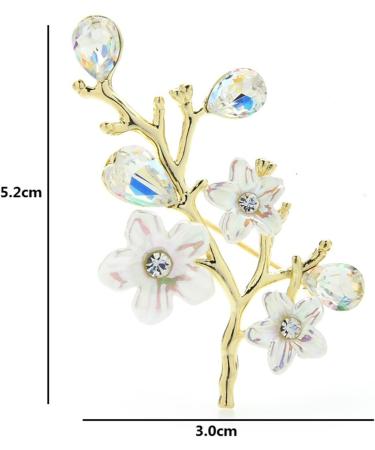 Pin Jewelry Gifts for Women Ladies Fashion Accessories Rhinestone Plum Blossom Brooch Simple Luxury Ladies Brooch Banquet Brooch Brooches & Pins - Buy Online on GoSupps.com