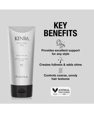 Kenra Styling Gel 17 - High Hold Gel for Fullness & Shine - Controls Coarse Hair - Alcohol-Free & Non-Drying - 6 oz - Buy Online on GoSupps.com