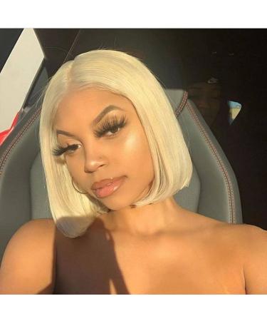 Blonde HD Lace Front Bob Wig 8 Inch | Natural Hairline | Brazilian Virgin Human Hair | Lovigs - Buy Online on GoSupps.com