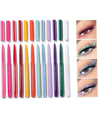 Colourful Eyeliners Matte Eyeliner Pencil Long Lasting Waterproof Makeup Cosmetics 12PCS eyeliner - Buy Online on GoSupps.com
