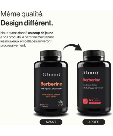 Berberine HCl - 4 Month Supply (120 Vegan Treating Capsules) - With Black Pepper and Natural Chrom - The Best Berberis Aristata Extract - Zenement - Buy Online on GoSupps.com