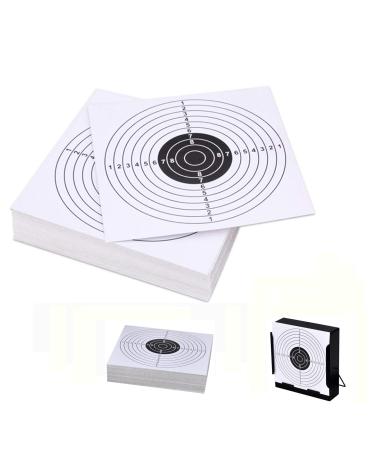 Pop Resin 100 Pack - Air Shot Paper Targets - 5.5 by 5.5 - Fits Gamo Cone Traps and Metal Box BB Catcher Target Holder Pellet Trap for Air Rifle/Airsoft Pistol (White)