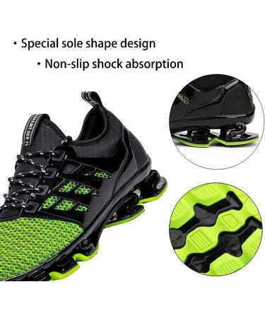 SKDOIUL Mens Sport Running Shoes - Breathable Mesh Trail Runners Fashion Sneakers (Size 10.5, 8066-Green) - Buy Online on GoSupps.com