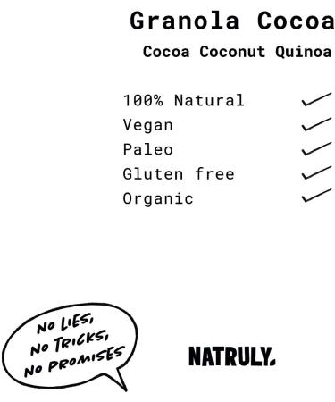 Organic Granola Cocoa Coconut and Quinoa Natural Athlete Dried Fruits and Seeds Gluten Free Vegan No Added Sugars Pack 4x325 g - Buy Online on GoSupps.com