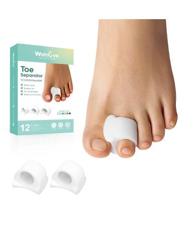Welnove Toe Separator for Overlapping Toes - Toe Spacers for Bunions - Toe Corrector for Hammer Toes Realign Crooked Toes - Preventing Rubbing Relieve Pressure - Medium Size