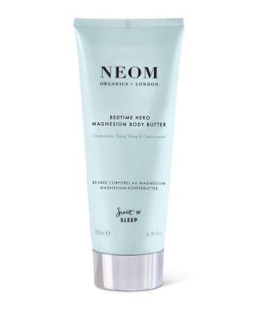 NEOM- Bedtime Hero Magnesium Body Butter, 200ml | Cream Moisturiser With Essential Oils | Nourish & Soften | Chamomile & Ylang Ylang