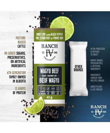 Thrive Provisions Wagyu Beef - Honey Lime & Black Pepper - High In Protein Tender Texture Sustainably Sourced Soy Free Non GMO Keto Friendly Nothing Artificial 43g (Pack of 12) Honey Lime & Black Pepper 43 g (Pack of 12) - Buy Online on GoSupps.com