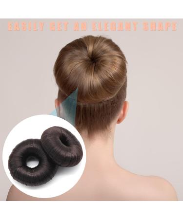 2-Piece Donut Dutt Pillow Set - Wig Winder Hair Bun Maker for Women & Girls - 7cm Dark Brown Hairstyling Aid - Buy Online on GoSupps.com