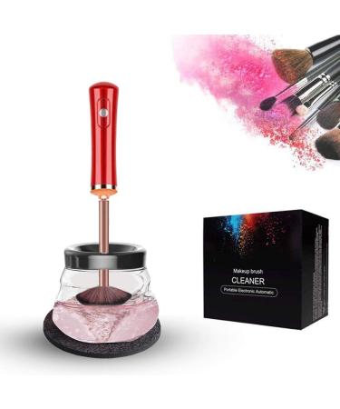 Brush cleaner make-up dryer wash and dry for 10 seconds calm and anti-shake electric brush cleaner set automatic deep cosmetic make-up brush tools News red
