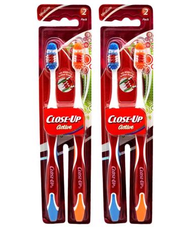 CLOSE-UP TOOTHBRUSH MED. ACTIVE 2-2 packs 4 brushes