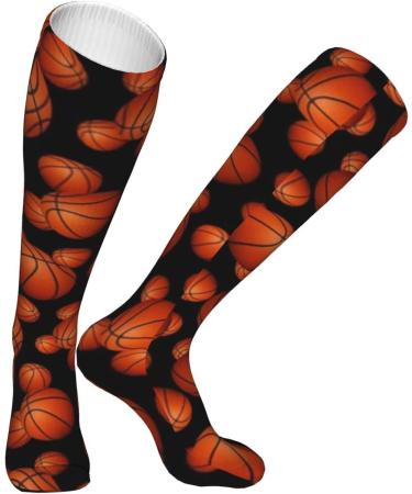 Basketball Pattern Compression Socks for Men & Women - Supportive 15-20 mmHg for Running & Cycling - Buy Online on GoSupps.com