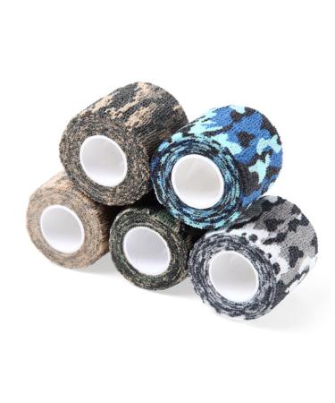 Sosoport 5pcs Stretch Non Woven Fabric Sports Fitness Wound Tape Athletic Tape Camouflage As Shown Size 1