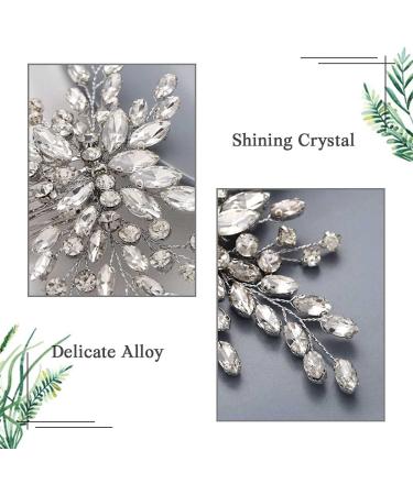 Zoestar Wedding Hair Combs Crystal Headpiece Rhinestone Bridal Hair Accessories for Women and Girls (Silver) - Buy Online on GoSupps.com