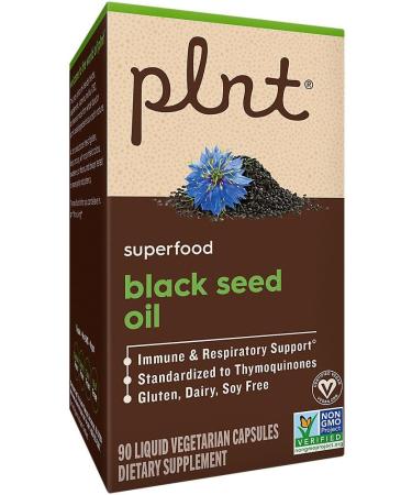 plnt Black Seed Oil a Superfood for Immune & Respiratory Support a Cold-Pressed (90 Liquid Vegetarian Capsules) - Buy Online on GoSupps.com