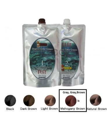 Organic Squid Ink Treatment Color Cream 1L - Fast Gray Hair Cover No Scalp Pain Mahogany Brown | International Shipping - Buy Online on GoSupps.com