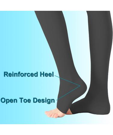 Shop Medical Compression Pantyhose for Women & Men | 20-30mmHg Support Hose for Varicose Veins & Edema - Open Toe Waist High - Black Large - Buy Online on GoSupps.com