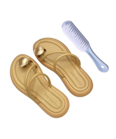 Bunion Correction Sandals Women Fashion Comfy Non-Slip Open Toe Bunion Corrector Shoes Summer Outdoor Hiking Walking Beach Sandals for Plantar Fasciitis Flat Feet Correction 7.5 Yellow