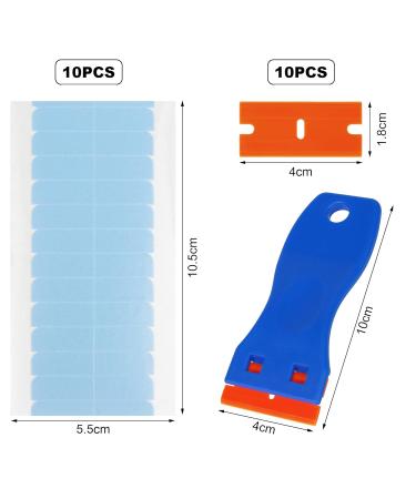 Ajerg Hair Extensions Tape Kit - 1220-Piece Double Adhesive Replacement Tape for Tape-in Hair Extensions | Includes Plastic Scrap & Blades - Buy Online on GoSupps.com
