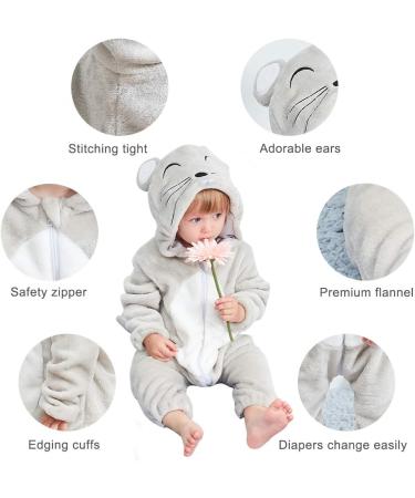 COOKY.D Unisex Winter Hooded Romper Jumpsuit for Babies 2-36 Months - 2-5 Months Mouse - Buy Online on GoSupps.com