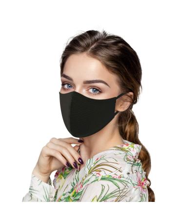 LIEIKIC 4 Pieces Silk Face Mask Washable Summer Cool Breathable Dustproof Cotton Fabric Mouth and Nose Protection for Women Men