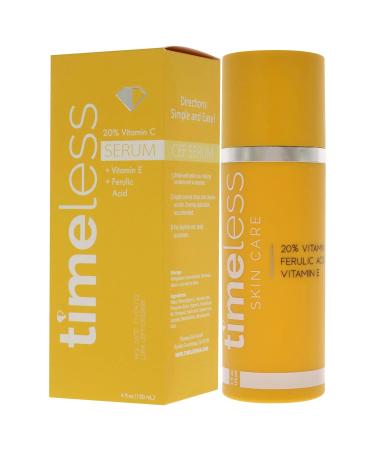 Timeless Vitamin C + E with 20% Ferulic Acid Serum 4 oz | Unisex Serum - Buy Online on GoSupps.com