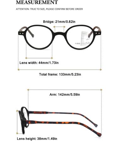 Vevesmundo Anti Blue Light Reading Glasses - Retro Round Nerd Glasses for Women & Men | Multifocal Blue Light Filter | Black & Leopard 3.0x - Buy Online on GoSupps.com