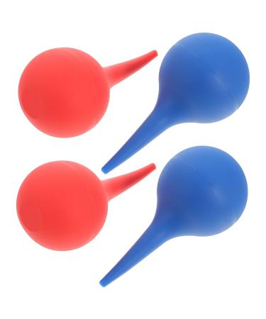 Ear Cleaning Tool 4pcs Cleaners Suction Cleaner Washing Bulbs Air Clean Ear Rubber Cleaning for Adults Hand Handy Wax Laboratory Squeeze Red Blowers Removal Tools