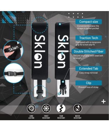 Sklon Ski Strap Fasteners - Rubber 2 Pack Carrier for Secure Ski Transport - Snap Clips for Easy Storage - Ski Accessories for Men, Women, and Kids - Buy Online on GoSupps.com