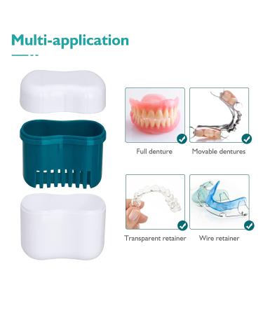 Denture Cleaning Case with Strainer Basket - LVCHEN Soaking Cup for Complete Care and Travel, Denture Storage Container for False Teeth and Clear Braces - Buy Online on GoSupps.com