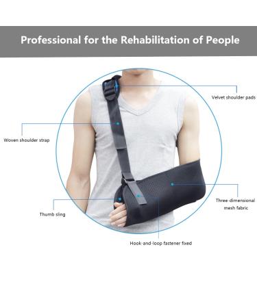 Premium Arm Sling Support - Ergonomic Shoulder Immobilizer for Broken Bones Rotator Cuff Dislocation & Sprains | Left & Right Adjustable Brace - Buy Online on GoSupps.com