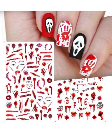 Manicure Snake Adhesive Decals Maple Leaf Nail Stickers Anime Skull Bone 3D Halloween Design Nail Art(F-799) - Buy Online on GoSupps.com