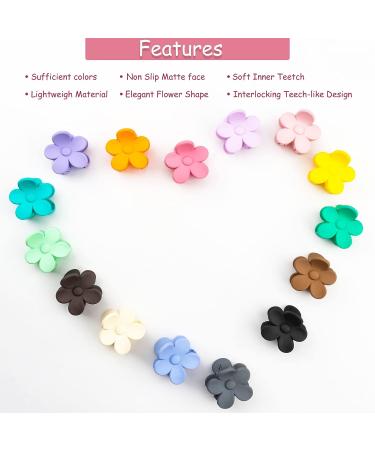 15 PCS Small Flower Hair Claw Clips for Women Girls - 1.49 Inch Jaw Clips in 15 Colors - Nonslip Strong Hold Hair Accessories - Buy Online on GoSupps.com