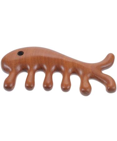 Sewoart Massagekamm in Fish Form Scalic Care Kamm Face scratches Jade Wooden ridge Head massage Kamm hair removal ridge Broad tooth massager carvings Tool