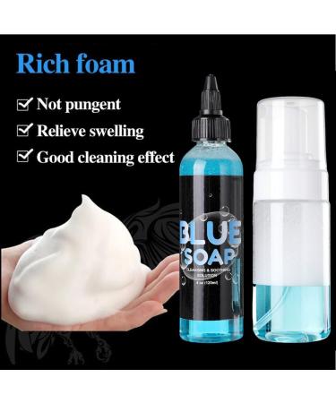 Tatouage Savon Bleu 120ml/4oz Nettoyant pour Tatouage Solution de Savon avec Bouteille Moussante pour Nettoyer la Peau - Buy Online on GoSupps.com