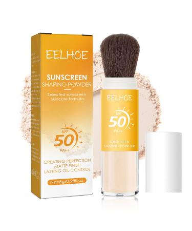 Polvere Fissant Solare Minerale Protezione Solare in Polvere Viso 50 mineral translucent sun protection powder Olio Di Controllo Finitura Opaca Naturale Leggero a lunga tenuta con pennello