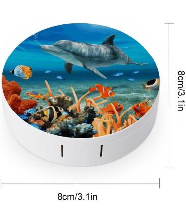 Shop Dolphin Print Contact Lens Case - Blue Plastic Care Box for Travel & Daily Use - Buy Online on GoSupps.com