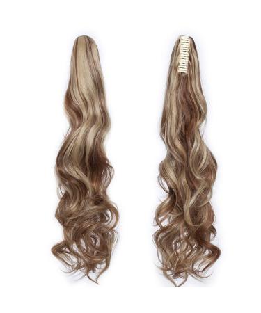 SEGO Ponytail Extension - Heat-Resistant Hair Piece with Butterfly Clip | Natural Look in Corrugated Bright Brown & Ash Blond - 61cm/60cm - Buy Online on GoSupps.com