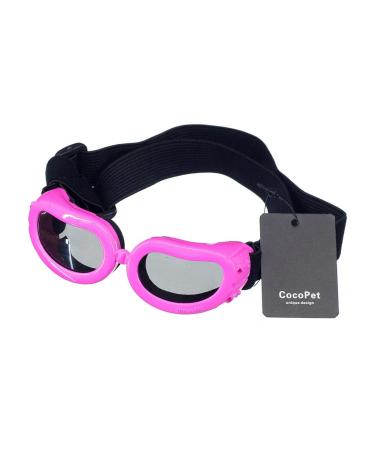 New Version CocoPet Adorable Dog Goggles Pet Sunglasses Eye Wear UV Protection Waterproof Sunglasses for Puppy Dogs Small Medium XS Pink